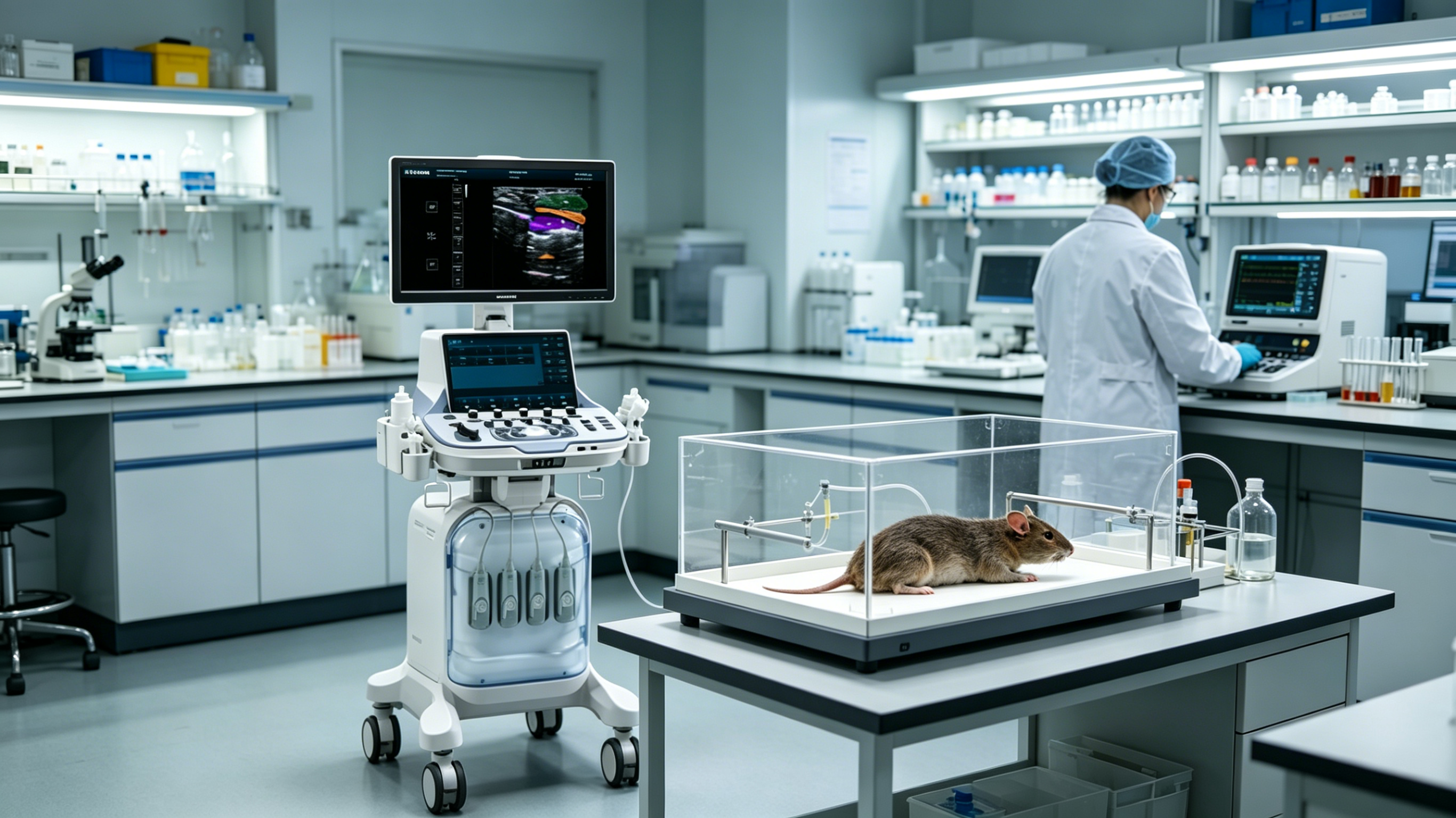 The Revo 9 Vet from Mingjing Technology achieves precise imaging of the mouse heart at an ultra-high frequency of 30MHz